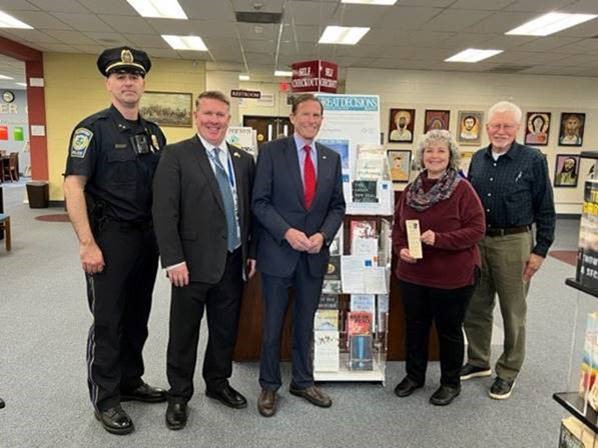 Senator Blumenthal visits the Waterford Public Library to highlight new library programming made possible with federal National Endowment for the Humanities funding.